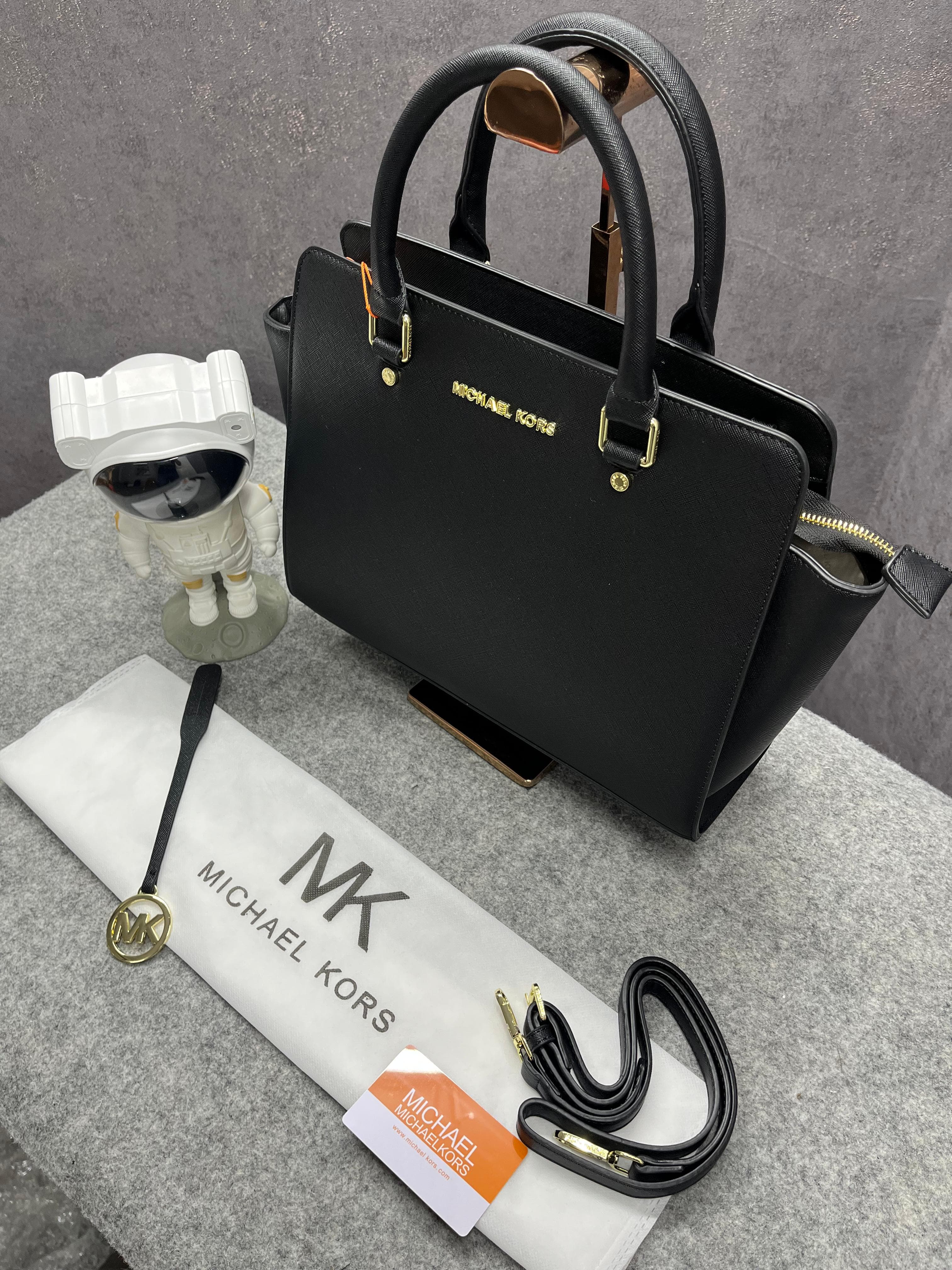 Michael Kors Ellis Selma Medium Satchel Black With Dust Bag 6038