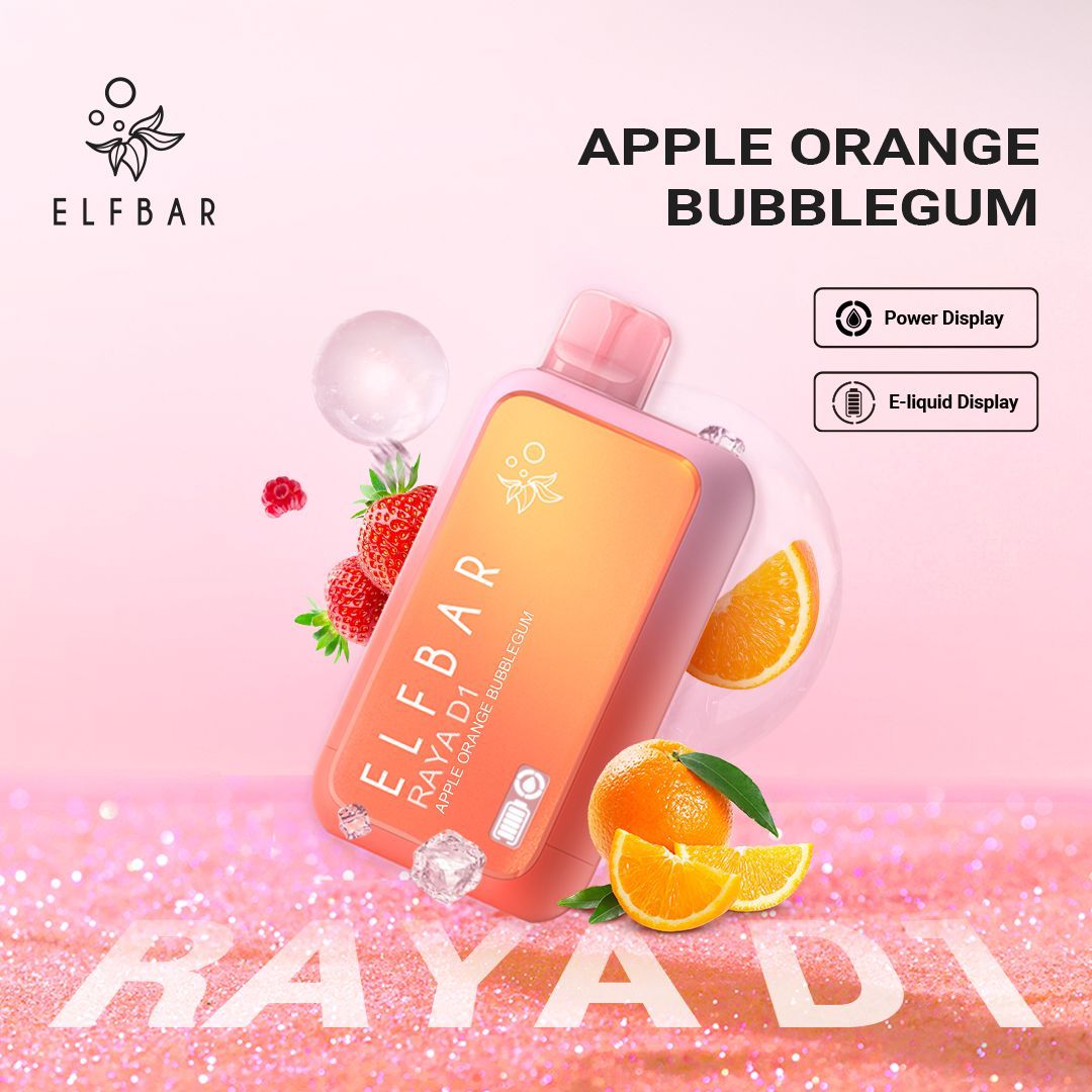 ELFBAR RAYA D1  APPLE ORANGE BUBBLEGUM 13000 puff
