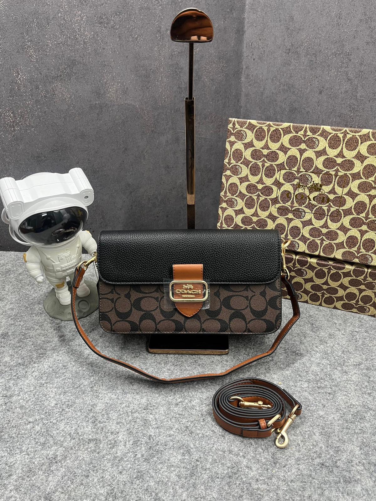 Coach Morgan 27 Shoulder Bag With OG Box & Dust Bag (5710 Coffee Black)