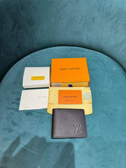 Louis Vuitton Lv Black Leather Wallet M69829 Black Hardware