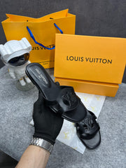 Louis Vuitton Lv Isola Black Flat Mule For Her Wid OG Box Carry Bag Black