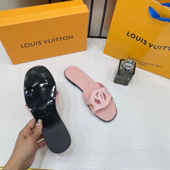 Louis Vuitton Lv Isola Pink Flat Mule For Her Wid OG Box Carry Bag Pink