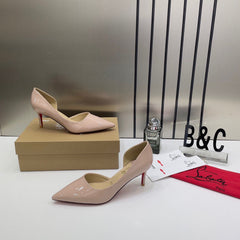 Christian Louboutin Iriza 70 Patent Apricot High Quality Heels With OG Box Dust Bag A418 Apricot