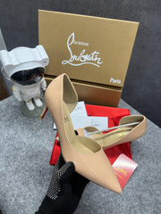 Christian Louboutin Iriza 70 Patent Apricot High Quality Heels With OG Box Dust Bag A418 Apricot