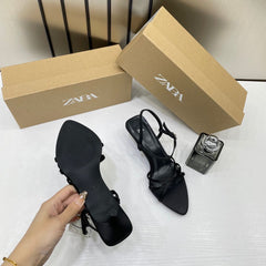 Zara Heels Black High Quality Wid OG Box & Dust Bag 8359 Black