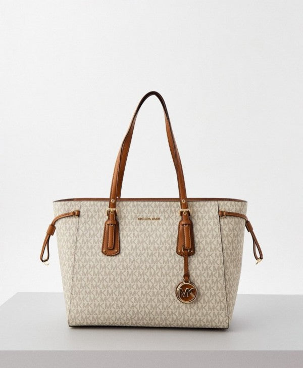 Michael Kors Voyager Beige Brown Tote With Dust Cover (2616 Beige Brown)