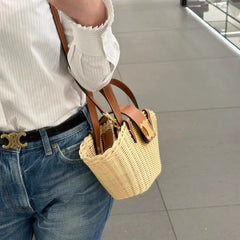 Celine Teen Triomphe Couffin Wicker With Dust Bag 610 Brown
