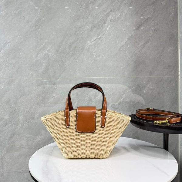 Celine Teen Triomphe Couffin Wicker With Dust Bag 610 Brown