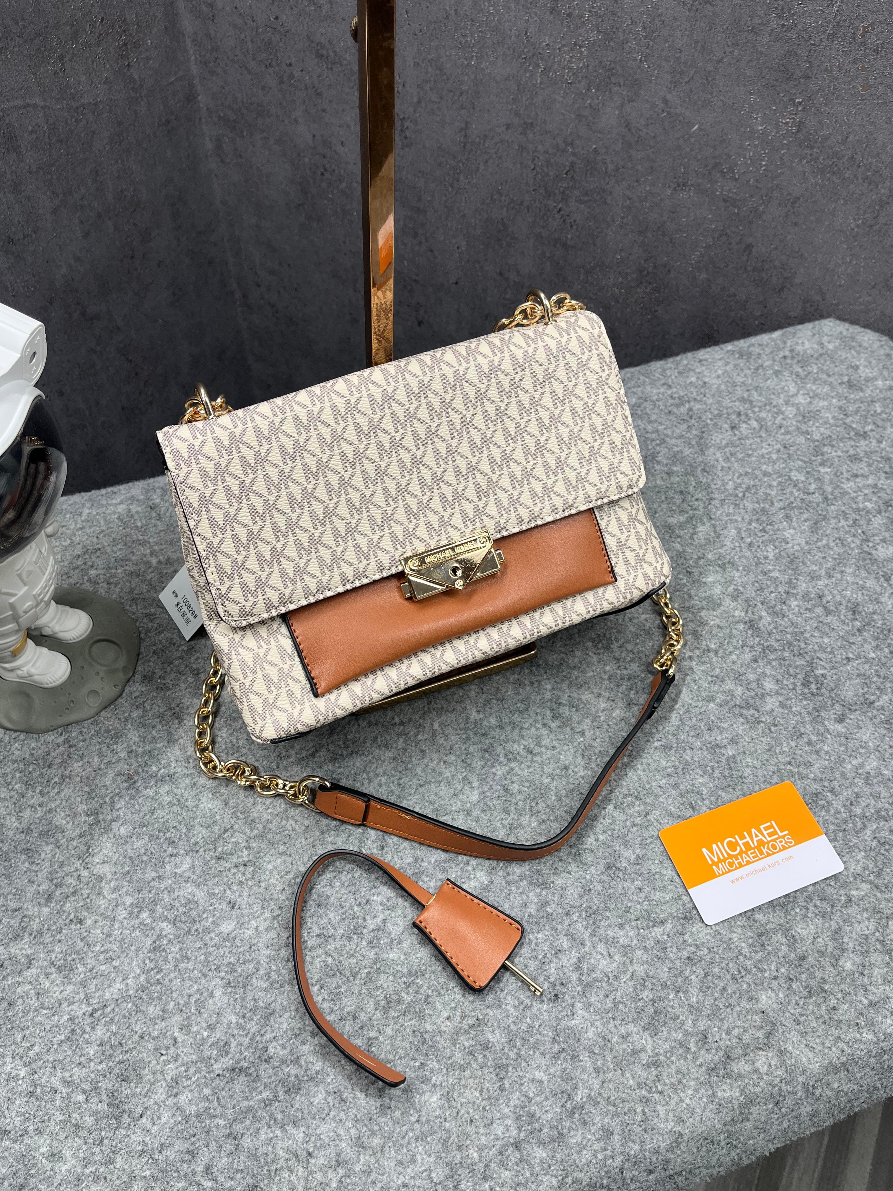 Michael Kors Cece Medium Logo Shoulder Dust Bag 100829 Beige Brown