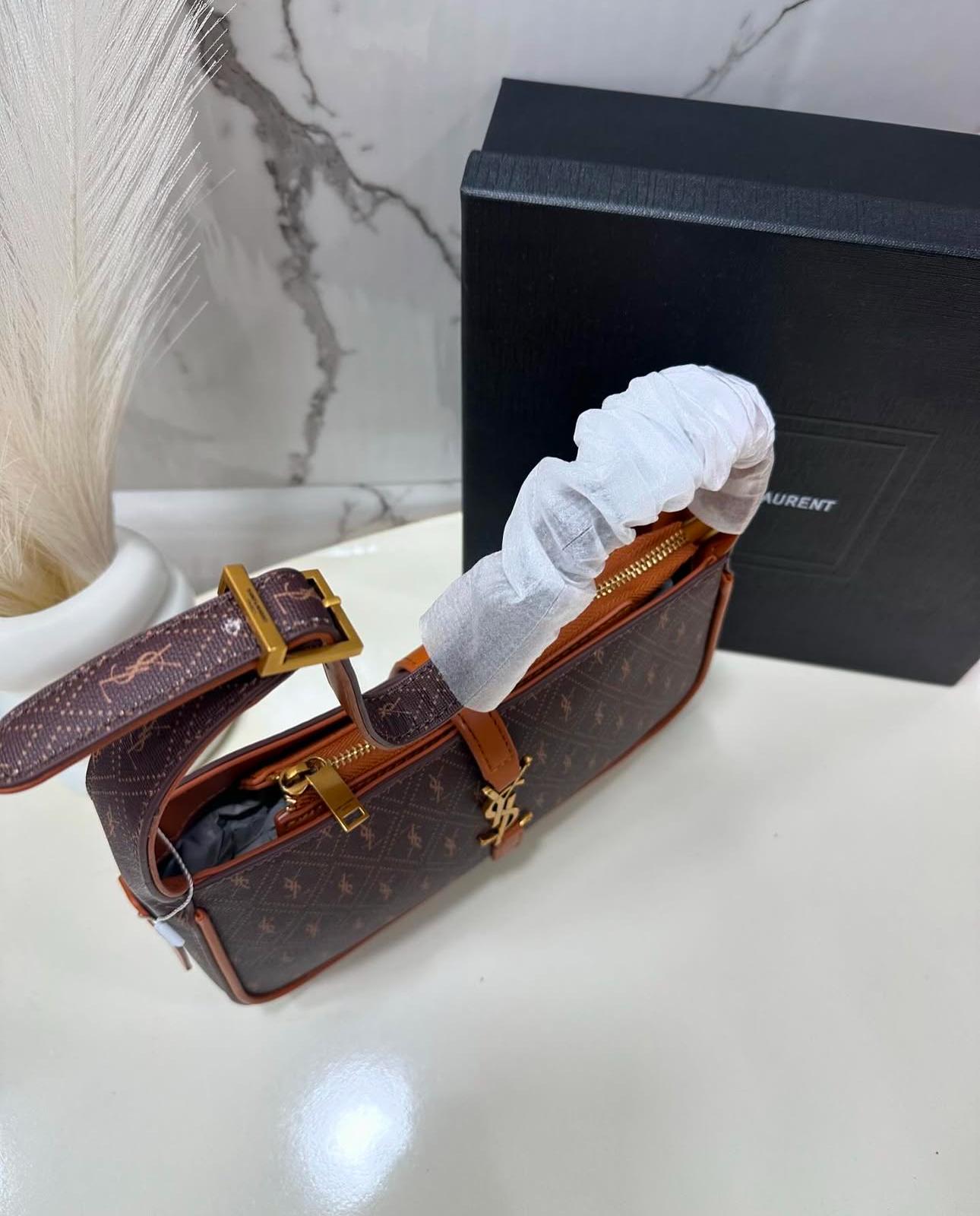 Saint Laurent YSL Monogram Hobo Bag With Og Box
