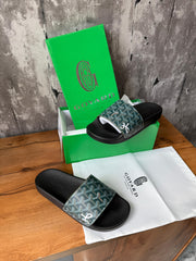 Goyard Paris Green Premium Slides Mens