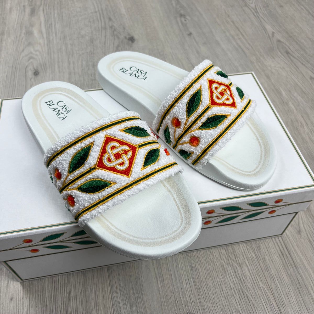 Casablanca Laurel Slides White