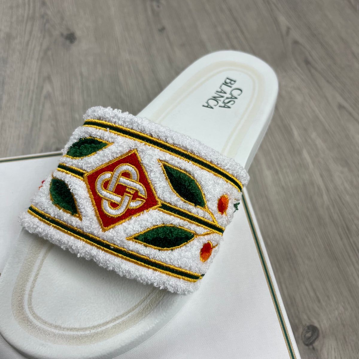 Casablanca Laurel Slides White