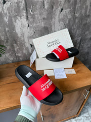 Alexander MCQueen Pool Slide Black Red