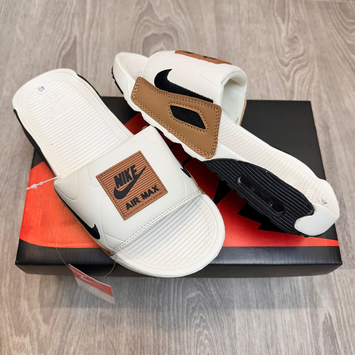 Nike airmax 90 premium white flip flop