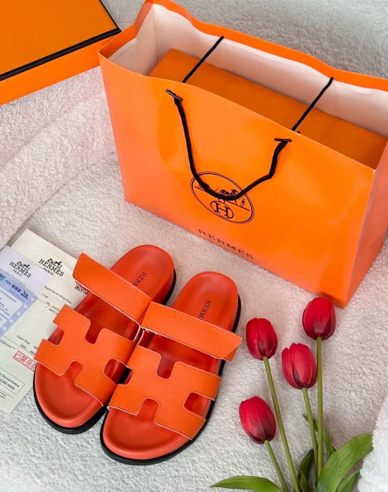 Hermes Men's Chypre Sandal Orange