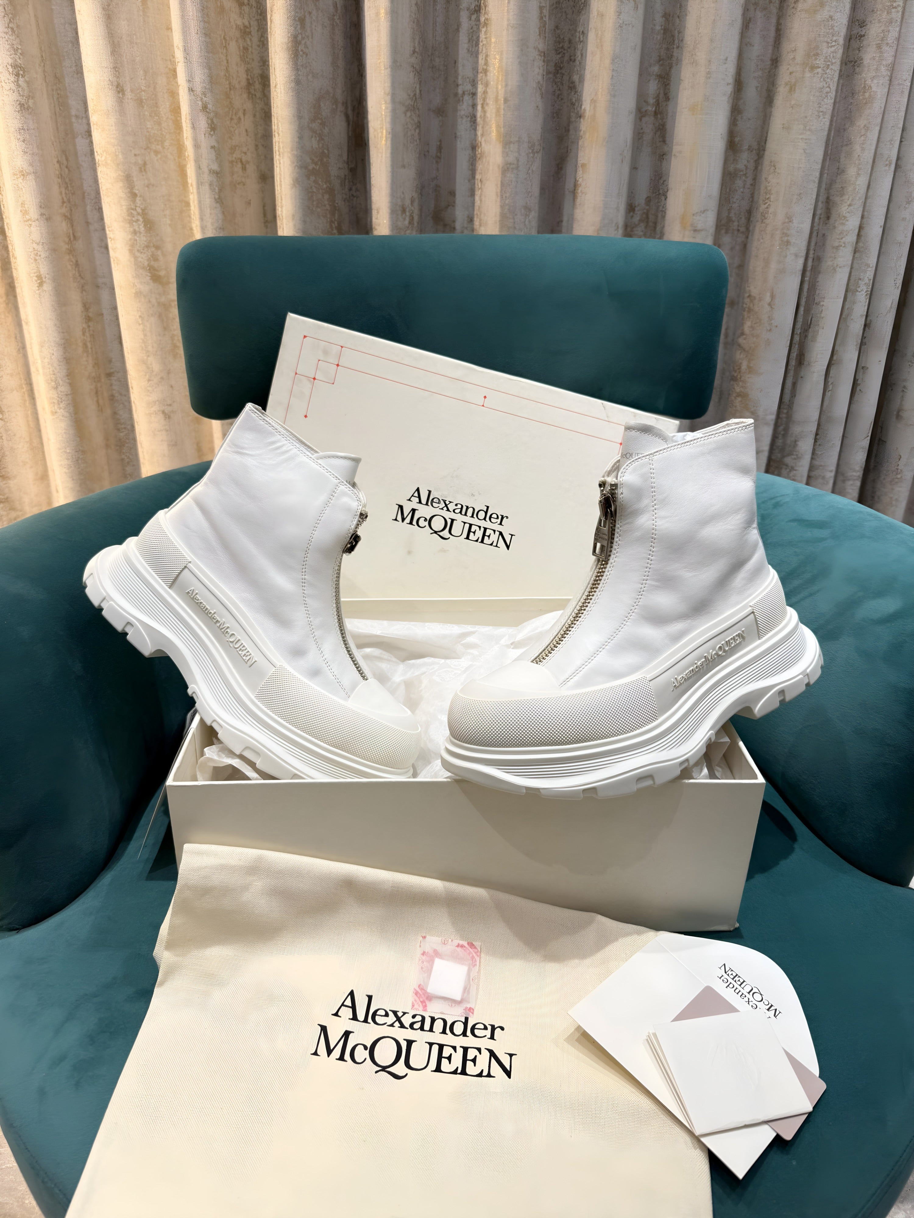 Alexander McQueen White High Top Sneakers Premium