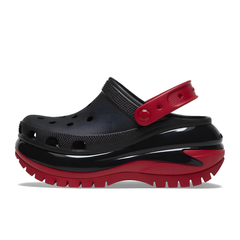 WMN Crocs Mega Crush Clogs Black Varsity Red For Her