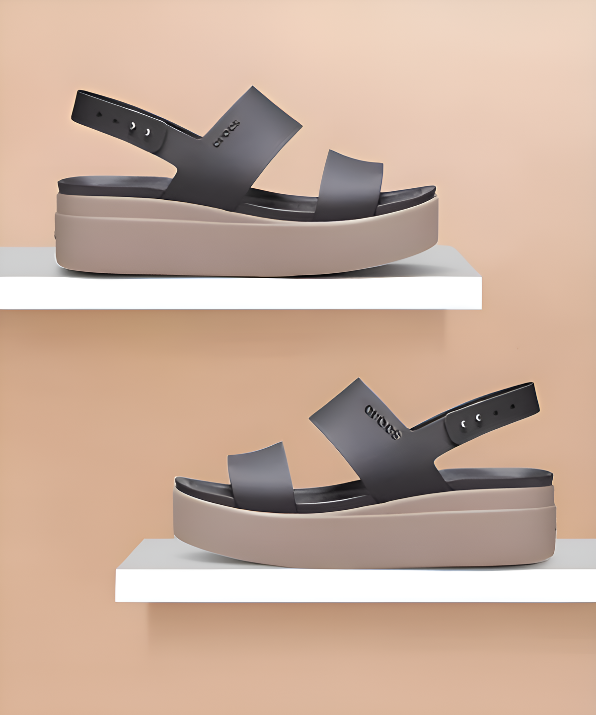 WMN Crocs brooklyn slingback low wedge sandals for her