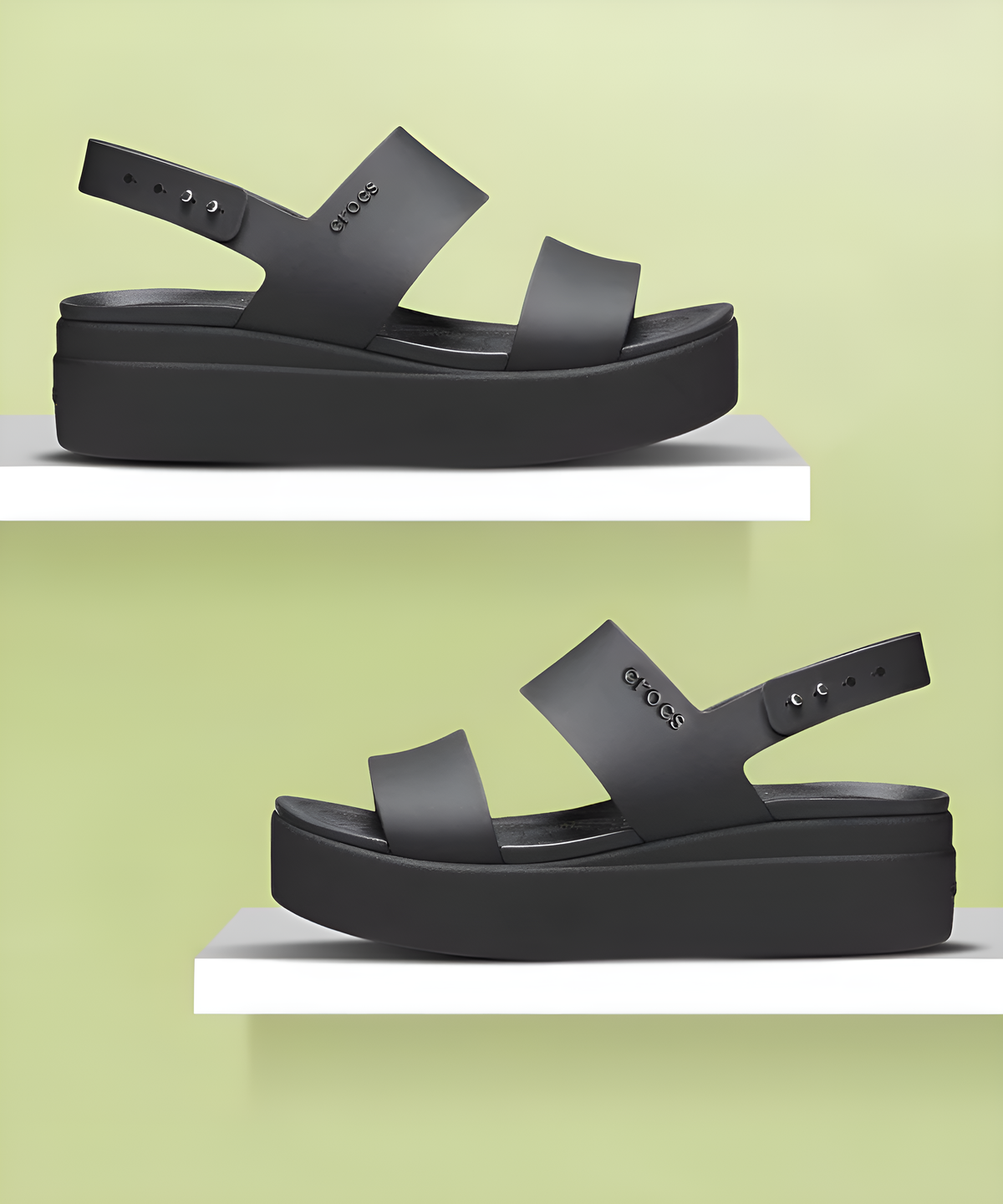 WMN Crocs brooklyn slingback low wedge sandals for her