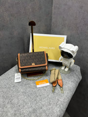 Michael Kors Freya Crossbody Bag With OG & Dust Bag 23013 Coffee Brown