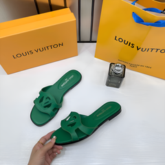 Louis Vuitton Lv Isola Green Flat Mule For Her Wid OG Box Carry Bag Green