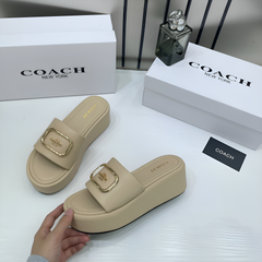 Coach Eloise Apricot Platform Slide Sandal With OG Box & Dust Bag 6622-7 Apricot