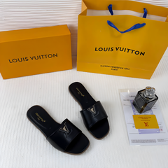 Louis Vuitton LV Mare Flat Mule Black With OG Box & Carry Bag