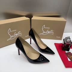Christian Louboutin Miss Iriza Black Z Heels Patent With OG Box & Dust Cover