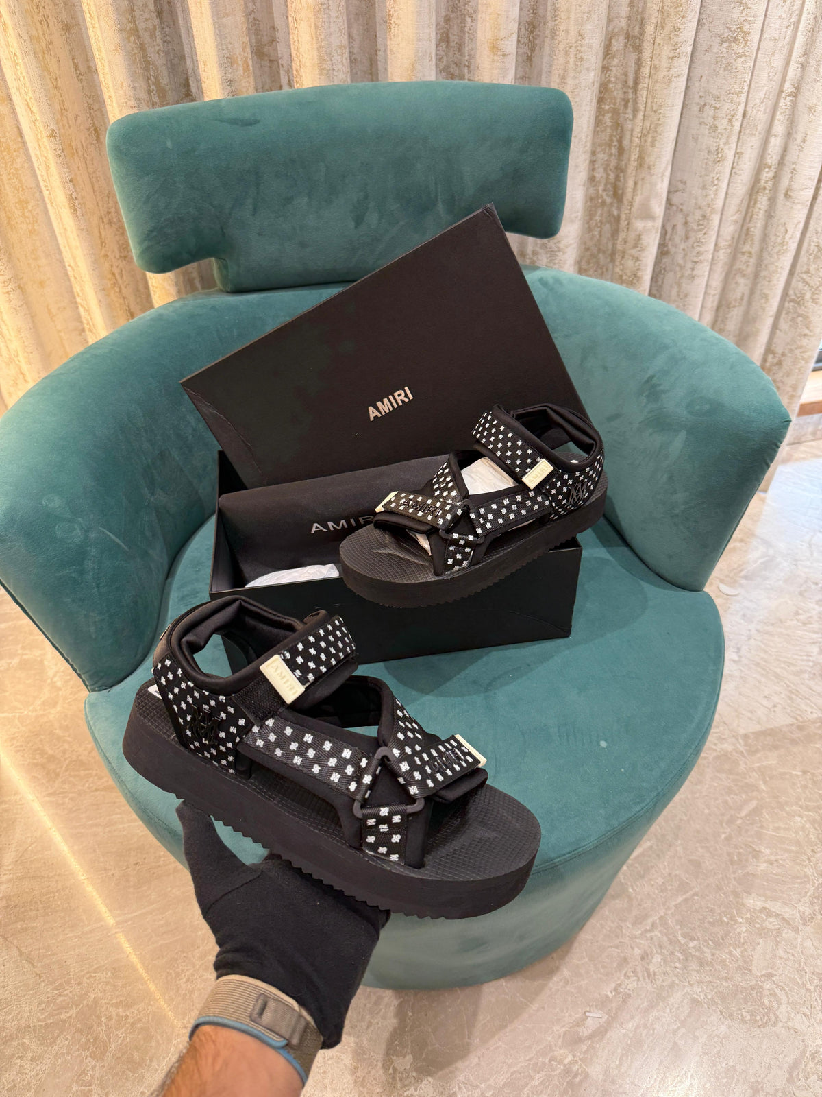 Amiri Mens Premium Sandal Black