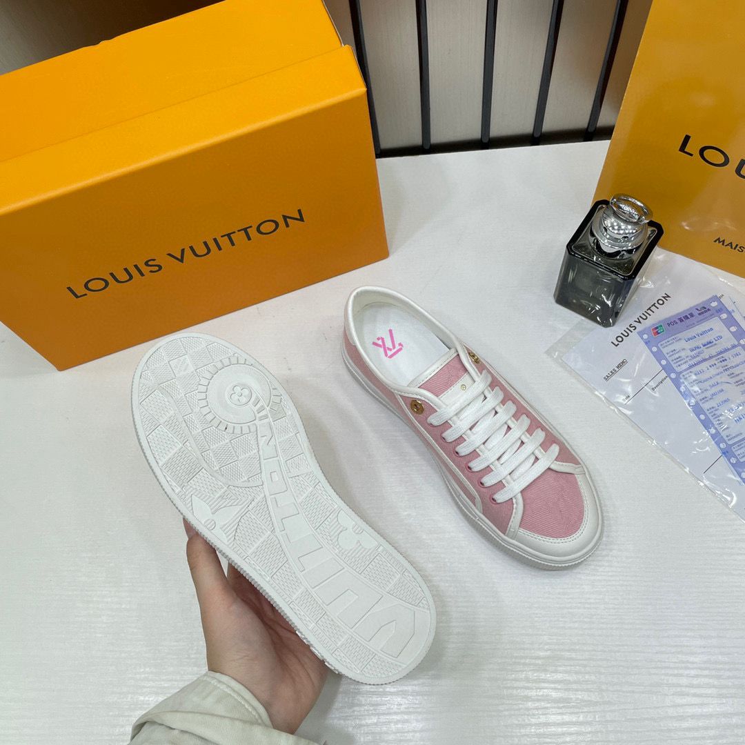 Louis Vuitton LV Lagoon Sneaker Rose Pink With OG Box & Carry Bag KC-52 Pink