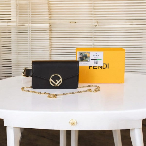 Fendi Vittelo Cruise 2 Way Street Style Sling Bag With OG Box & Dust Bag (Black - 811)