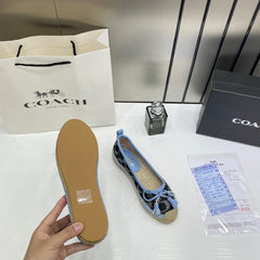 Coach Collins Espadrille In Signature Denim With OG Box & Carry Bag 888-21 Denim