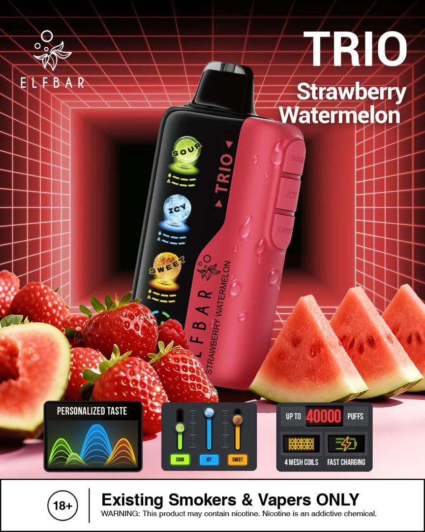 Elfbar trio 40k puffs strawberry watermelon