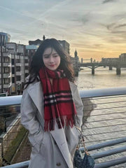 Burberry Classic Check Woolen Scarf Red Black White Design With Polythene