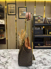 Michael Kors Jet Set Travel Chain Shoulder Tote Bag Witch Dust Bag (70199-Brown)