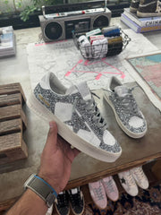 Golden goose Women's  Stardan sneakers in white leather and glitter