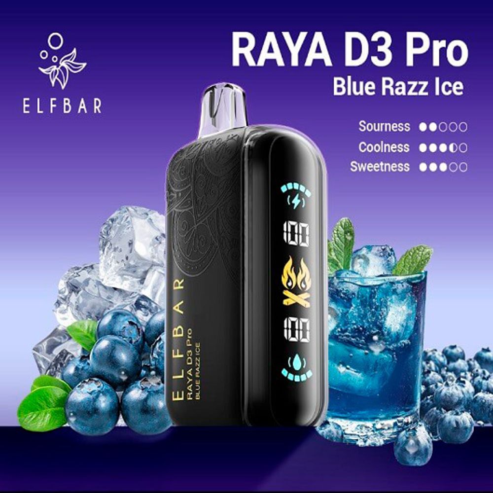 elfbar raya d3 pro 30k Puffs bluerazz ice