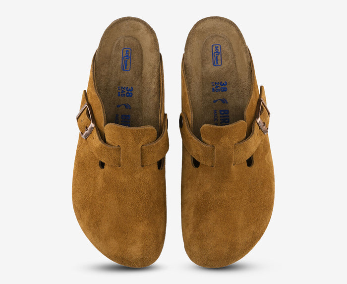 BIRKENSTOCK BOSTON SOFT FOOTBED SUEDE LEATHER 'MINK'