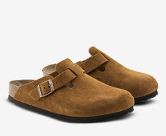 BIRKENSTOCK BOSTON SOFT FOOTBED SUEDE LEATHER 'MINK'