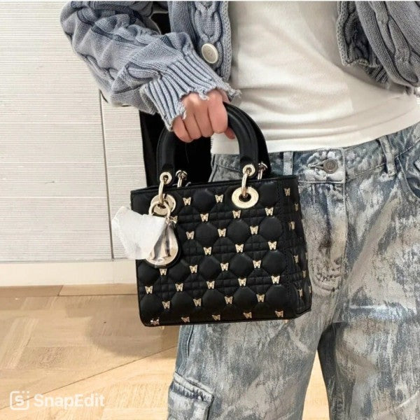Dior Lady My ABC Cannage Butterfly Premium Quality With OG Box & Dus Bag (Black - 711)