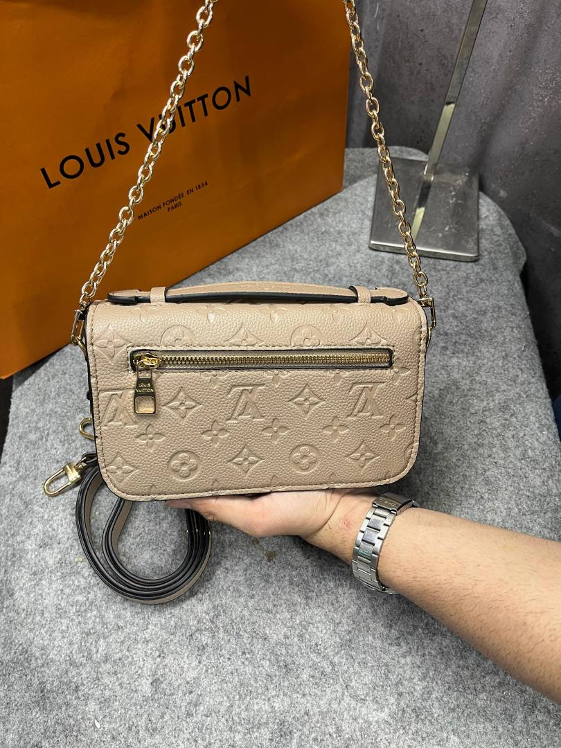 Louis Vuittion Pochette Mtis East West Monogram Empreinte leather With Dust Cover & Carry Bag M46279 Khakhi Brown