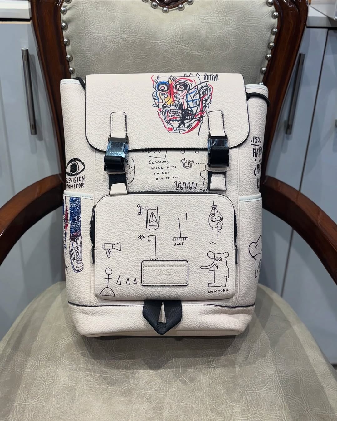 Coach X Jean-Michel Basquiat Leather Backpack High Quality With Dust Cover & Carry Bag W69120