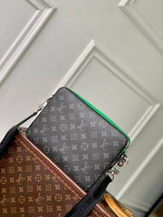 Louis Vuittion LV Virgil Abloh Trio Messenger Multi Crossbody Bag With OG Box & Dust Bag (45320 Black Flower Green)