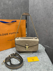 Louis Vuittion Pochette Mtis East West Monogram Empreinte leather With Dust Cover & Carry Bag M46279 Khakhi Brown