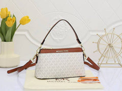 Michael Kors Jet Set Large Logo Crossbody Bag With Dust Cover & Carry Bag 1685 Beige Brown