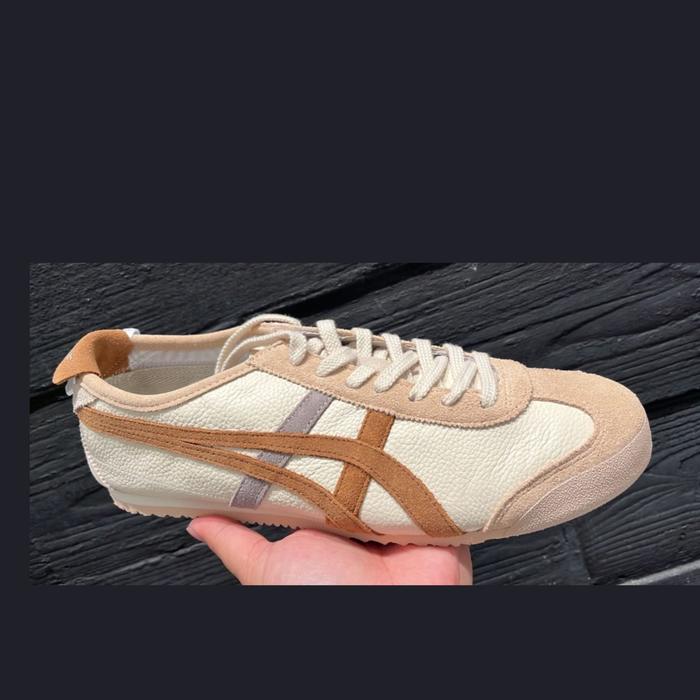 Onitsuka Tiger Mexico 66 sneakers in a cream beige and brown