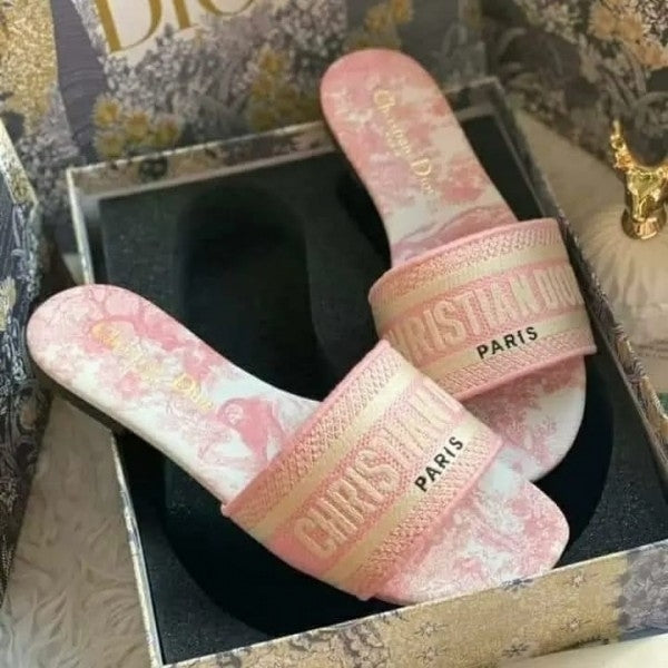 Christian Dior Pink Tiger Dway Slide With OG Box & Carry Bag (Pink Tiger)