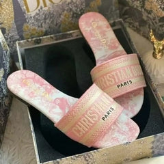 Christian Dior Pink Tiger Dway Slide With OG Box & Carry Bag (Pink Tiger)