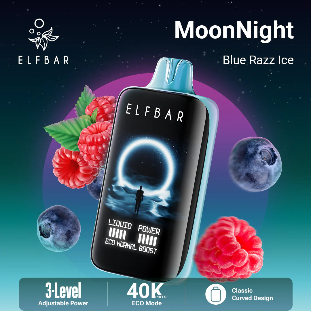 ELFBAR MOON NIGHT 40K PUFFS BLUE RAZZ ICE